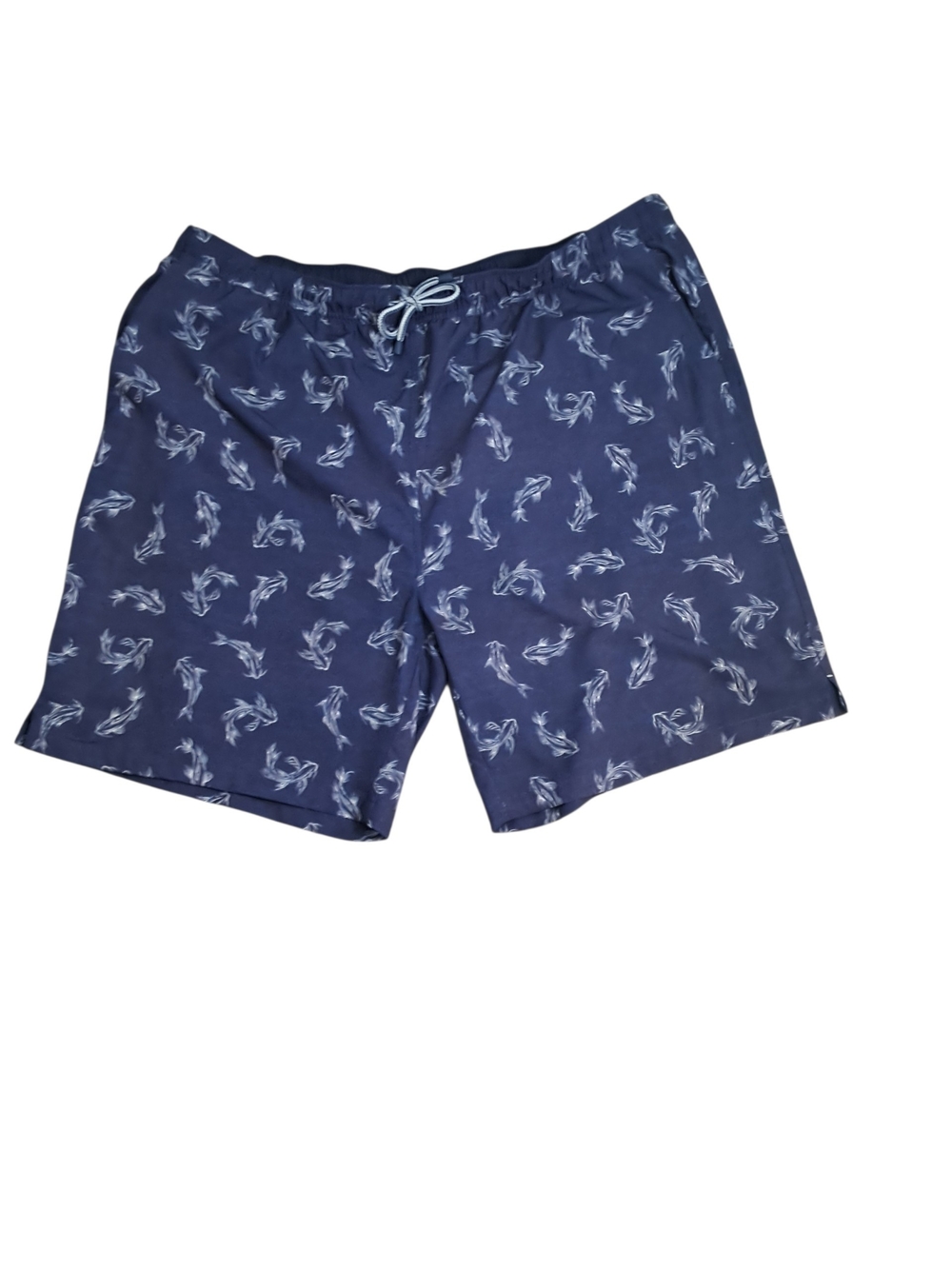 Peter Millar Navy Swim Trunks with Light Shark Print
